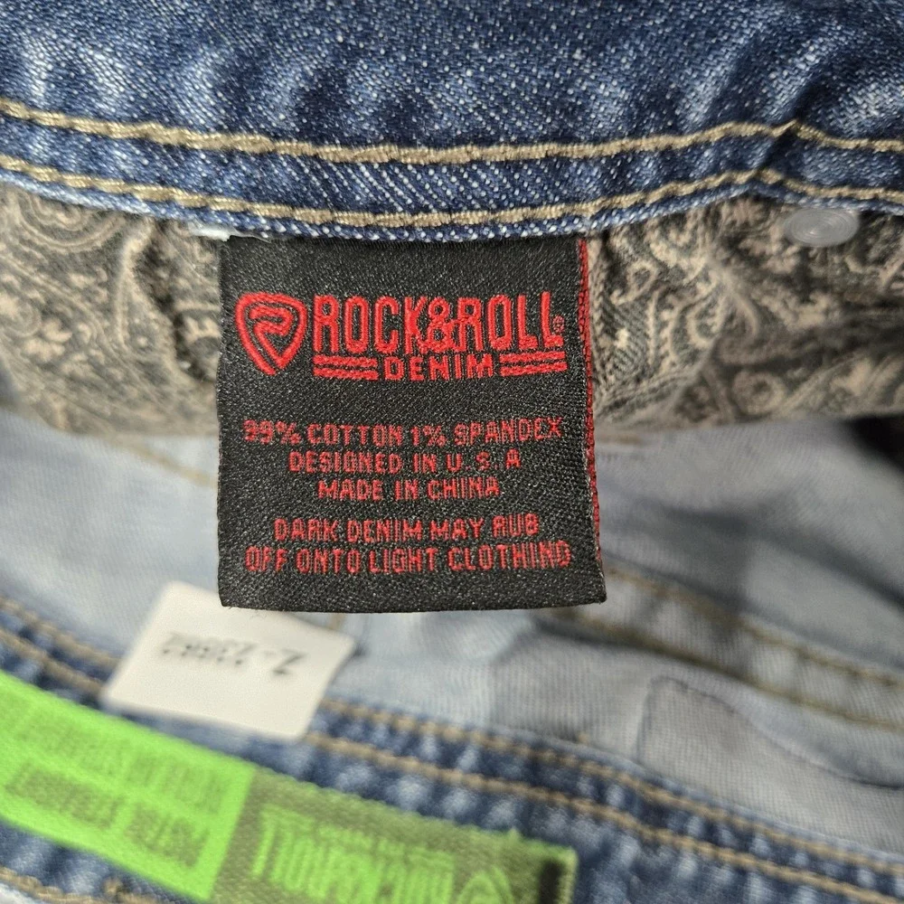 Rock & Roll Denim Men Jeans 30X30 Light Blue Pistol Straight Leg Petite READ